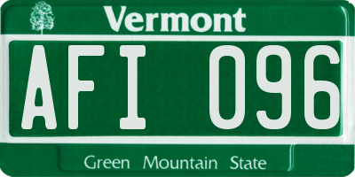 VT license plate AFI096