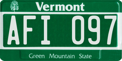 VT license plate AFI097
