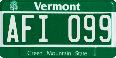 VT license plate AFI099