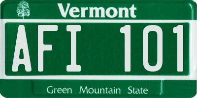 VT license plate AFI101