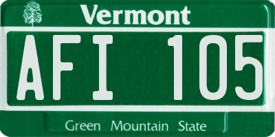 VT license plate AFI105