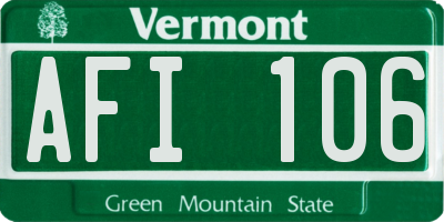 VT license plate AFI106