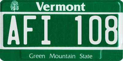 VT license plate AFI108