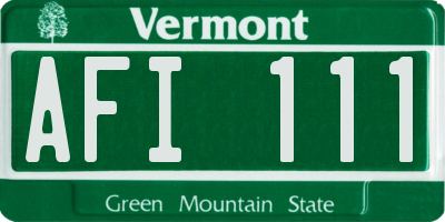 VT license plate AFI111