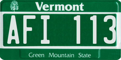 VT license plate AFI113