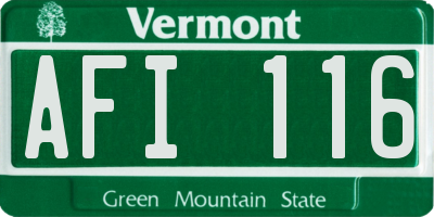 VT license plate AFI116