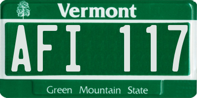 VT license plate AFI117