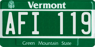 VT license plate AFI119