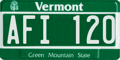 VT license plate AFI120