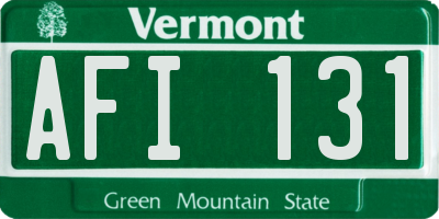 VT license plate AFI131