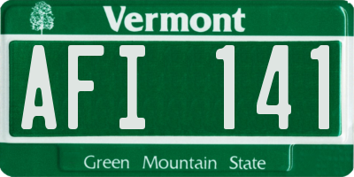 VT license plate AFI141