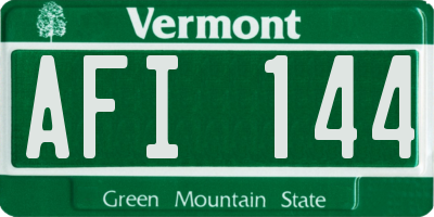 VT license plate AFI144