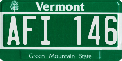 VT license plate AFI146