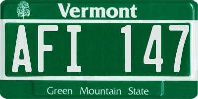 VT license plate AFI147