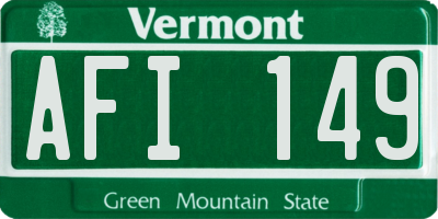 VT license plate AFI149