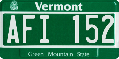VT license plate AFI152