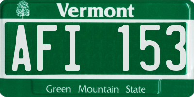 VT license plate AFI153