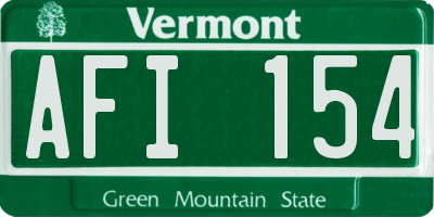 VT license plate AFI154