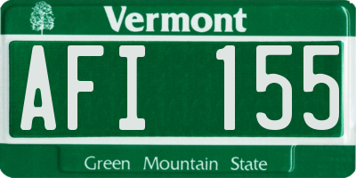 VT license plate AFI155