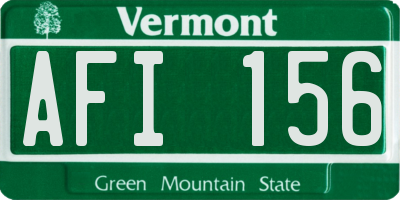 VT license plate AFI156