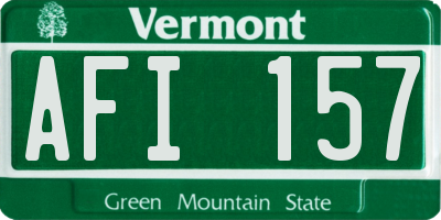VT license plate AFI157