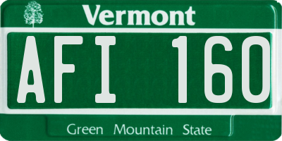 VT license plate AFI160