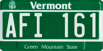 VT license plate AFI161