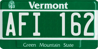 VT license plate AFI162