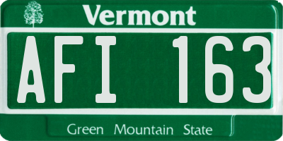 VT license plate AFI163