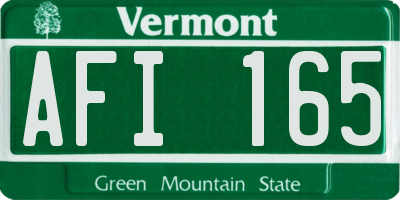 VT license plate AFI165