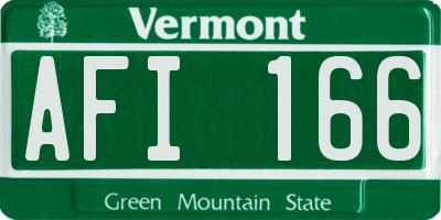 VT license plate AFI166