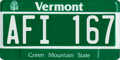 VT license plate AFI167