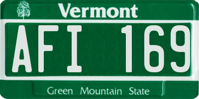 VT license plate AFI169
