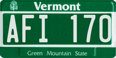 VT license plate AFI170