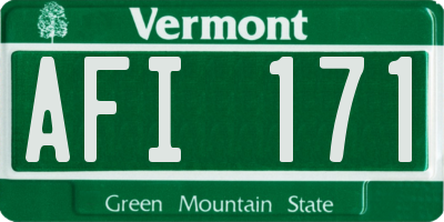 VT license plate AFI171