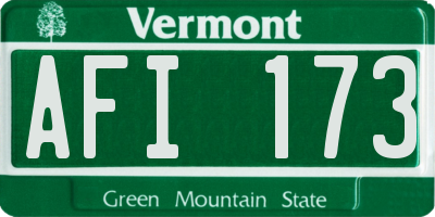 VT license plate AFI173