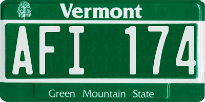 VT license plate AFI174