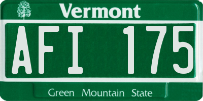 VT license plate AFI175