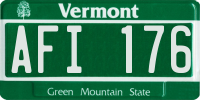 VT license plate AFI176