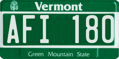 VT license plate AFI180
