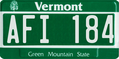 VT license plate AFI184