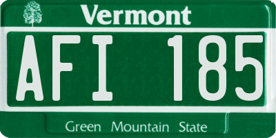 VT license plate AFI185