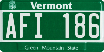VT license plate AFI186