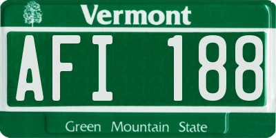 VT license plate AFI188