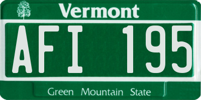VT license plate AFI195
