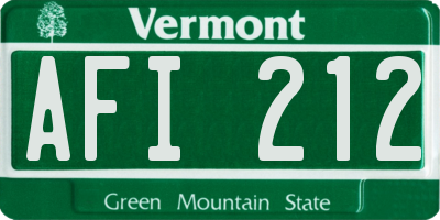 VT license plate AFI212