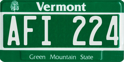VT license plate AFI224