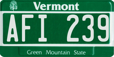 VT license plate AFI239