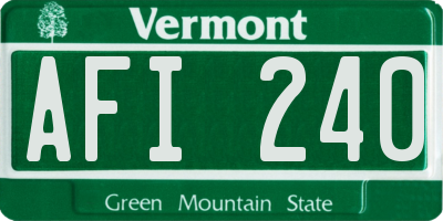 VT license plate AFI240