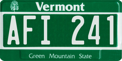 VT license plate AFI241